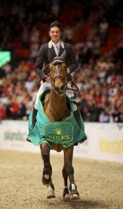 Equestrian - Rolex FEI World Cup™ Jumping Final in Gothenburg (SWE) - 25-28 April 2013  Olympic champion Steve Guerdat (SUI) and Nino des Buissonnets on their way to victory in tonight's second leg of the Rolex FEI World Cup™ Jumping Final in Gothenburg (SWE). Credit: FEI/Arnd Bronkhorst/Pool Pic  Disclaimer: Free of charge for editorial use. For further information, contact Ruth Grundy +41 78 750 61 45, ruth.grundy@fei.org